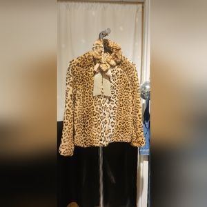 Love Moschino Leopard print Fur Coat